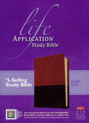 NKJV Life Application Study Bible TuTone Brown/Tan Indexed - Tyndale